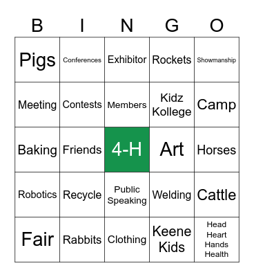 4-H BINGO Card