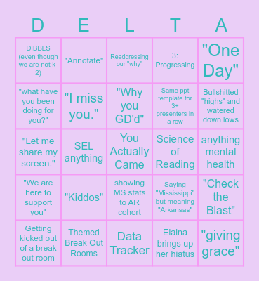 Summit or Plummit Bingo Card