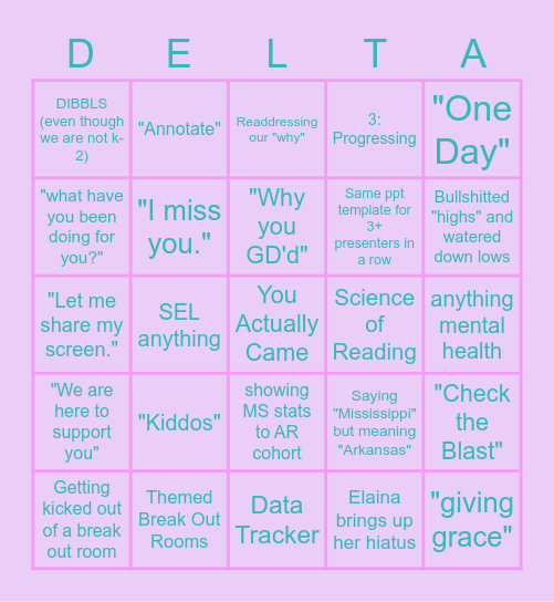 Summit or Plummit Bingo Card