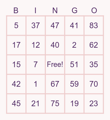 TM BINGO NIGHT Bingo Card