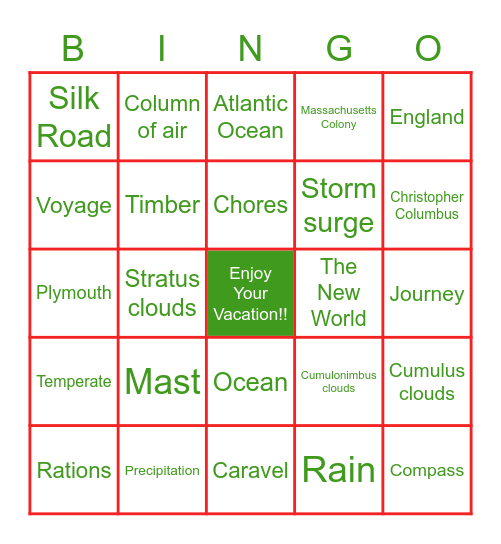 Third Grade Bingo!! Bingo Card