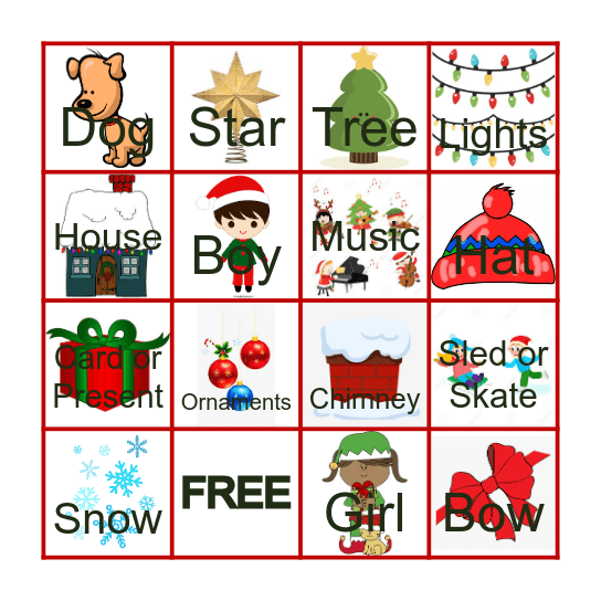 Holiday Movie Bingo Card