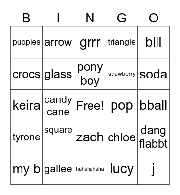 dorks Bingo Card