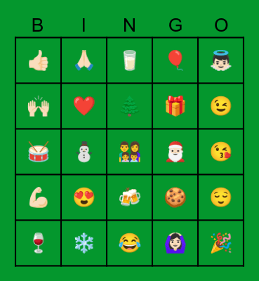 Christmas Emoji Bingo Card