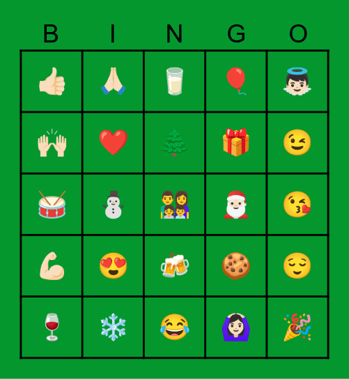 Christmas Emoji Bingo Card