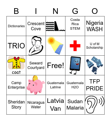 Because of You! Bingo Card