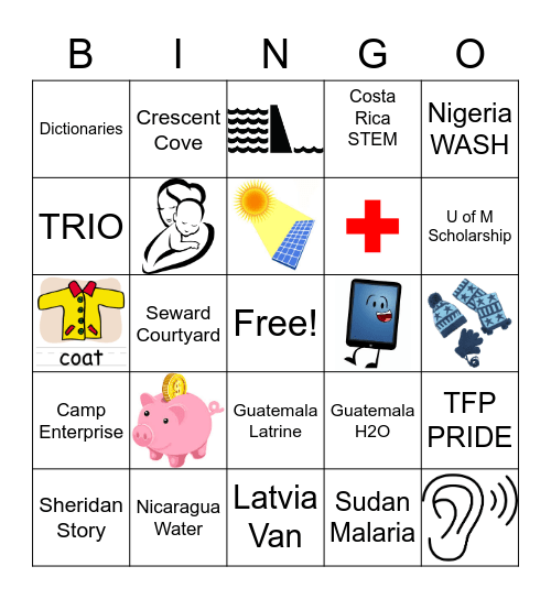 Because of You! Bingo Card