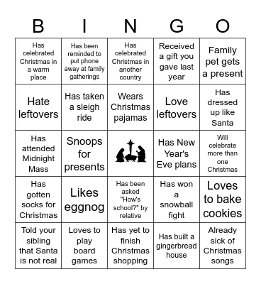 Christmas Bingo Card