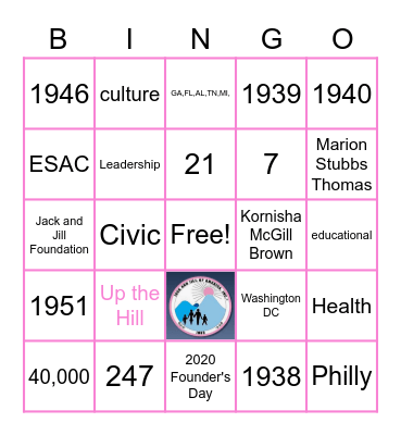 1938 Diner En Blanc Bingo Card