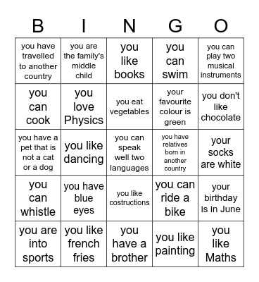 IMAGINE AT HOME BINGO Card