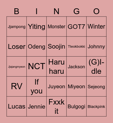 수진이꺼 Bingo Card