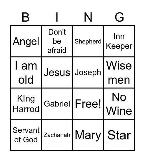 CHRISTMAS BINGO Card