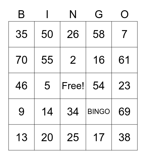 PAPSMINE'S BINGO BONANZA. Bingo Card