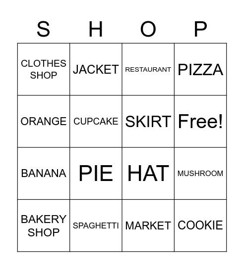 SHOPPING WITH ANNA Bingo Card