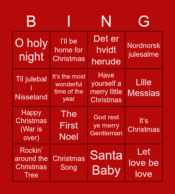 Jule-a capella-Banko Bingo Card