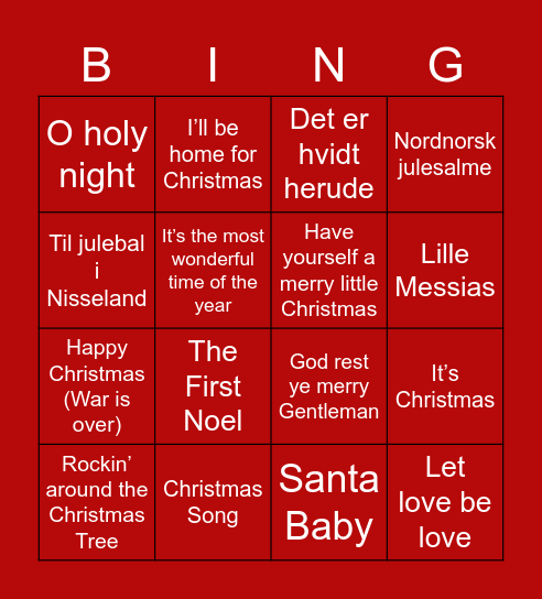 Jule-a capella-Banko Bingo Card