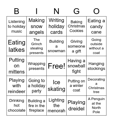 Holiday Bingo Card