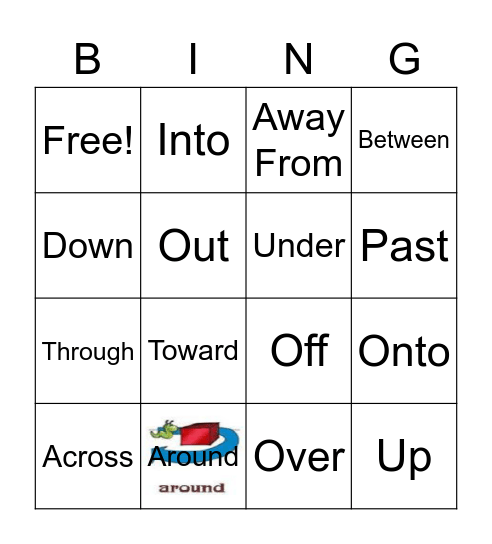 Prepositions of Movement Bingo Card