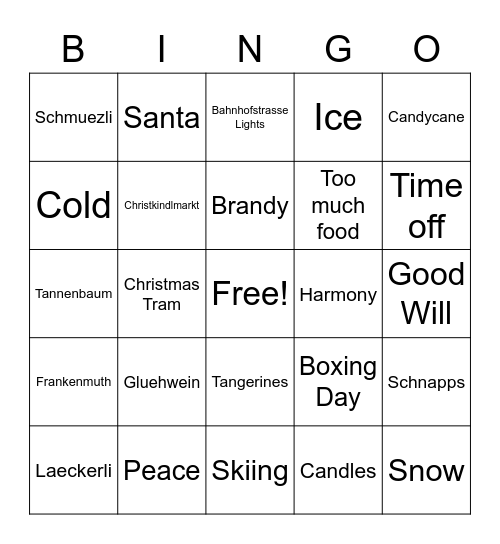 Christmas Bingo Card