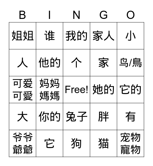 ZhenBangU2A Bingo Card