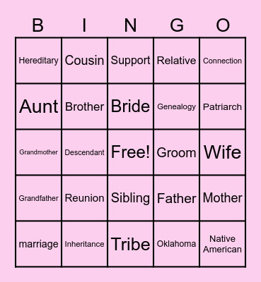 May Family Bingo Card