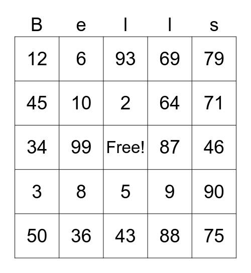 Christmas bingo Card