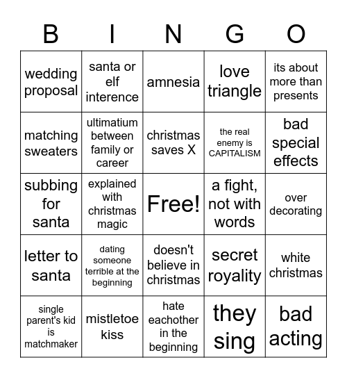 hallmark x mas bingo TM TM TM Bingo Card