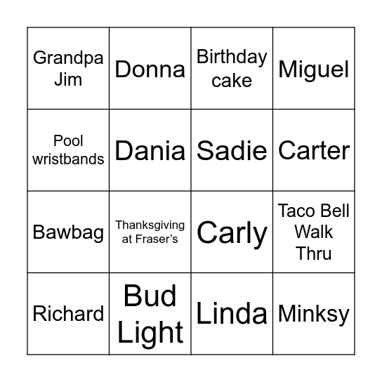 Bingo Card