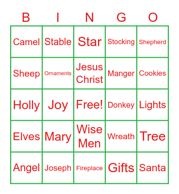 Holiday Bingo Card