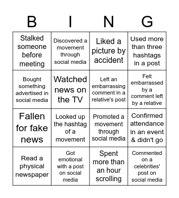 Media Bingo Card