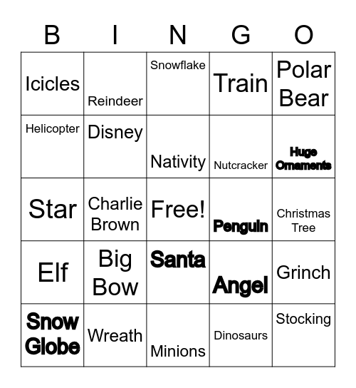 Christmas Decor Bingo Card