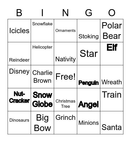Christmas Decor Bingo Card