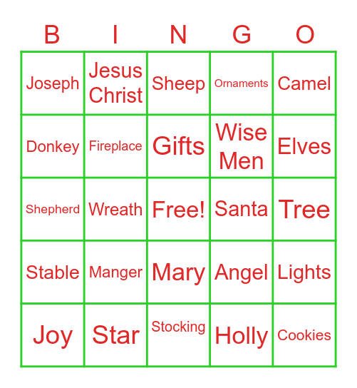 Holiday Bingo Card