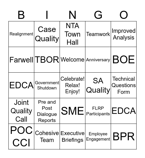 BA Town Hall / Virtual Holiday Party Bingo Card