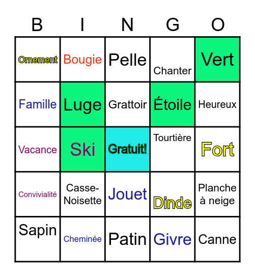 Bingo fête de fin d'année Bingo Card