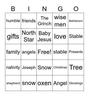 Christmas Bingo Card