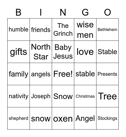 Christmas Bingo Card