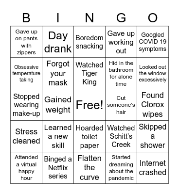 CHRISTMAS COVID BINGO Card