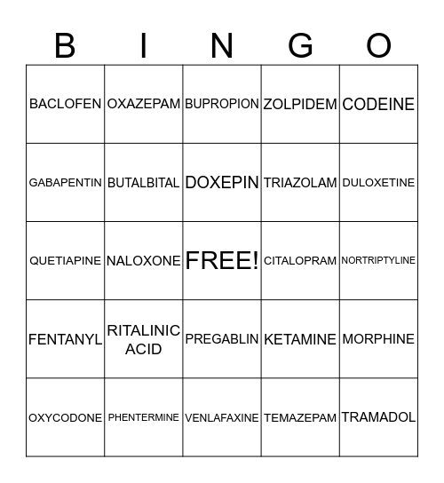 Holiday Bingo Card