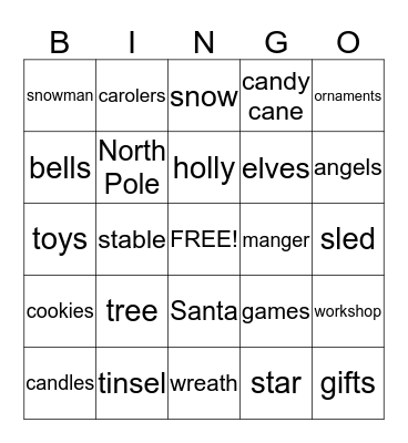 Christmas Bingo Card