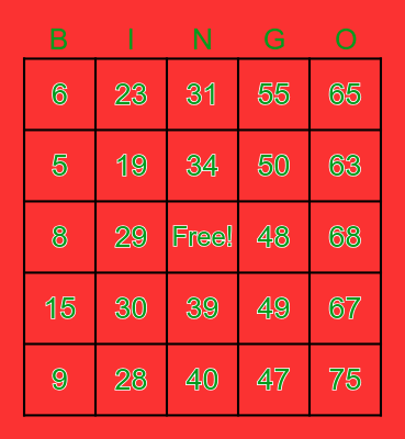 TEST GAME 1 Bingo Card