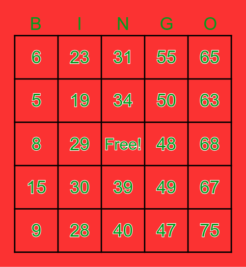 TEST GAME 1 Bingo Card