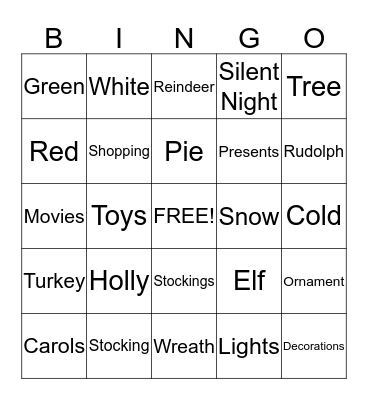 Christmas Bingo Card