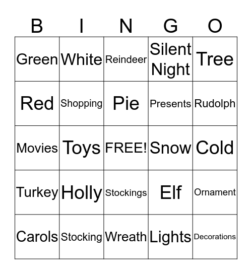 Christmas Bingo Card