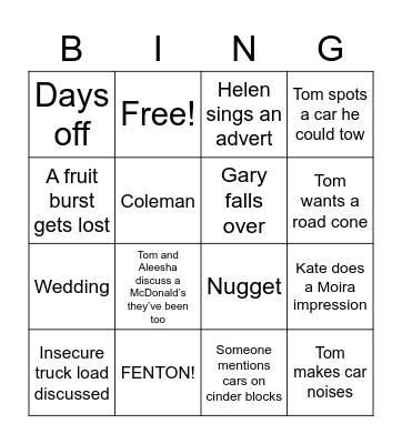 O’Brien family bingo Card