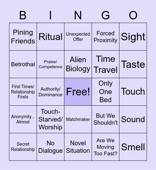 Sheith Fic Trope Bingo (by Hiro) Bingo Card