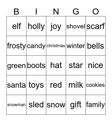 Christmas Bingo Card