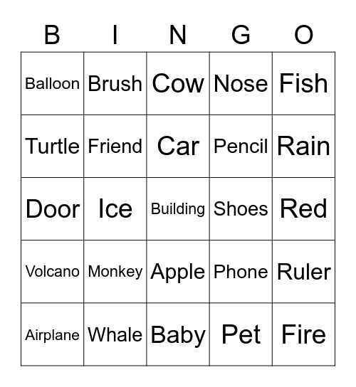 NOUNS Bingo Card