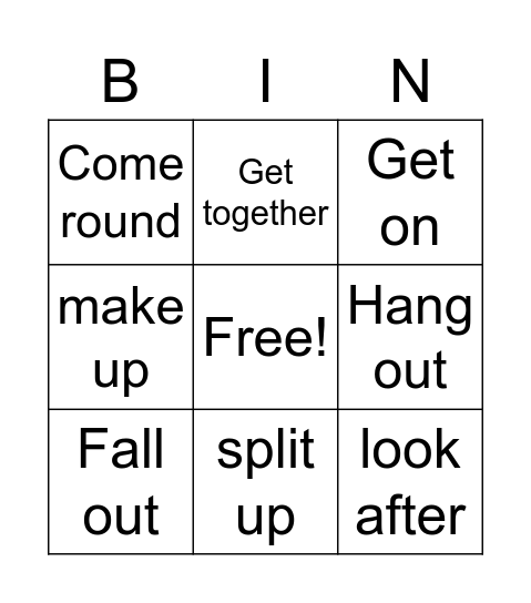 Crazy Guys Bingo Card