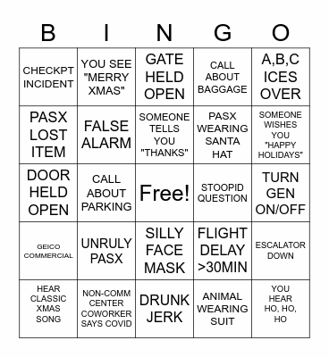 CHRISTMAS Bingo Card